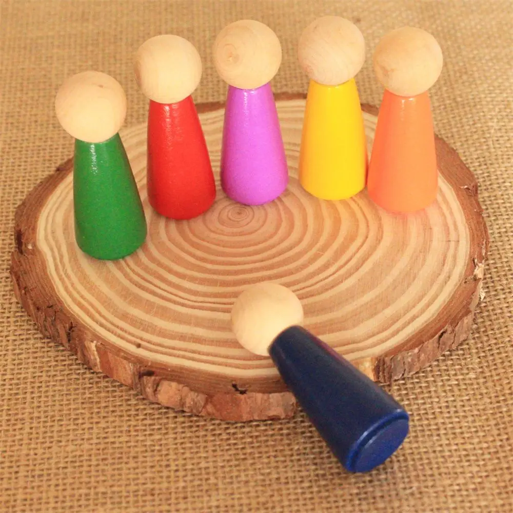 Asamblate Casa De Culoare Cognitive Oameni Cifre Papusa Montessori Jucarii Puzzle Jucărie Blocuri De Culoare Curcubeu Peg Păpuși - 0