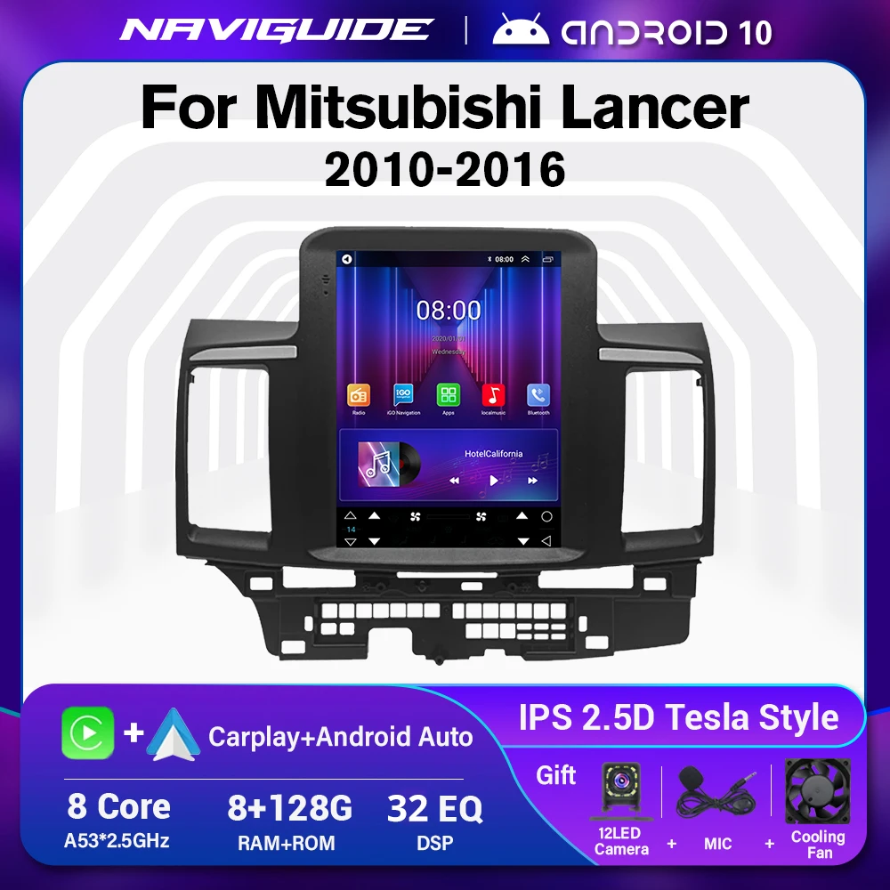 NAVIGUIDE S7 8+128G Radio Auto Pentru Mitsubishi Lancer 2 2010-2016 Pentru Tesla Stil Ecran GPS Multimedia Player Carplay Unitatea de Cap - 0