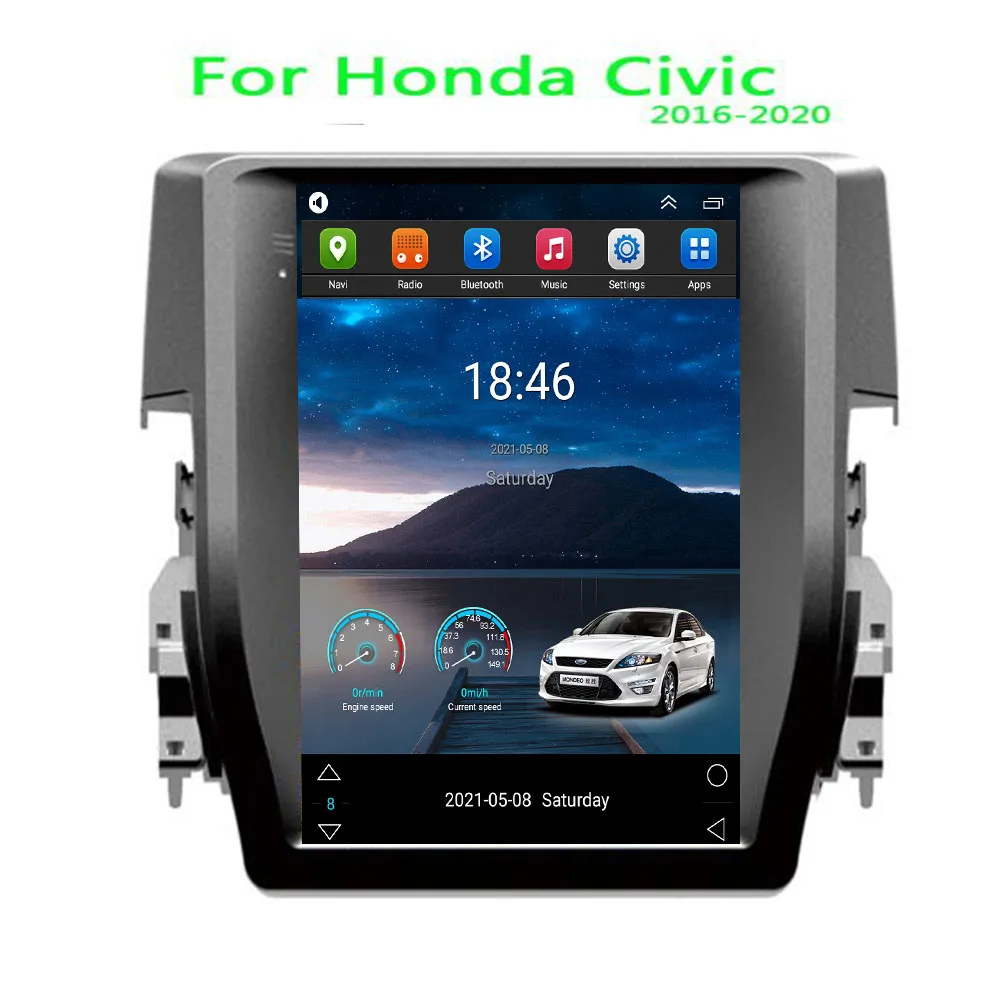 Pentru Tesla Stil 2 Din Android 12 Radio Auto Pentru HONDA CIVIC 2015 Multimedia Player Video, GPS, Stereo Carplay DSP RDS Camera - 0