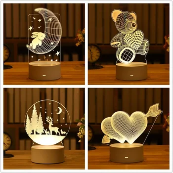 Dragoste 3D Lampa Acrilice LED Lumina de Noapte de Crăciun Cadou de Crăciun de Decorare 2022 Copil de Dus Petrecere de Aniversare pentru Copii de Anul Nou 2023