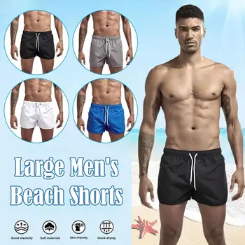 Vara Mens Pantaloni Scurți De Înot Iute Uscat Pantaloni Scurți De Plajă Placa De Surf Costume De Baie Beach Scurt Masculin De Funcționare Sală De Gimnastică Om Plus Dimensiune Trunchiuri