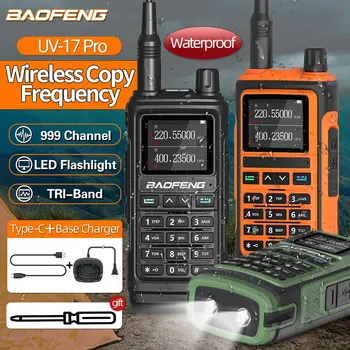 Baofeng UV 17 Pro Wireless Copia Frecvență Walkie Talkie 16 KM Rază Lungă rezistent la apa Lanterna Tip C Încărcător Ham Radio UV 5R