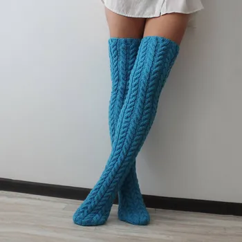 Mare Ciorapi Pentru Femei Cablu Tricot Extra Lungi Boot Sosete Peste Genunchi Coapsei Ciorapi Încălzit De Picior Opac De Control