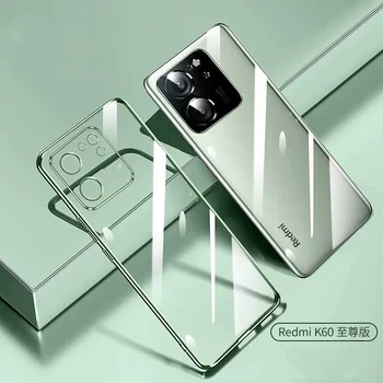 Ultra-subțire Placare Silicon TPU Caz de Telefon Pentru Redmi K60 Ultra Galvanizare Transparent Capacul din Spate pentru Xiaomi Redmi K 60 De Pro
