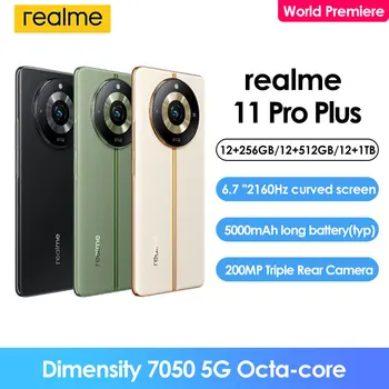 Realme 11 Pro Plus Globală Rom 120Hz FHD+ AMOLED 5G Smartphone MTK Dimensity 7050 5000 mAh NFC Telefon Mobil 100W SuperVOOC