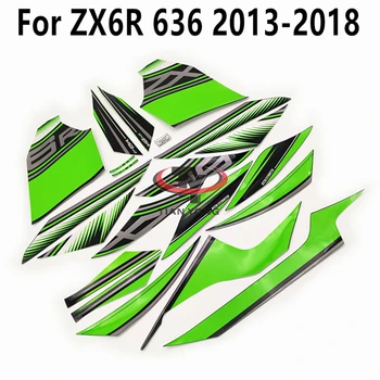 Pentru ZX6R ZX 6R 636 2013-2014-2015-2017-2018 2016 Autocolante Verde Argintiu Silkscreen Aplicatiile Full Kit Decorativ Protector