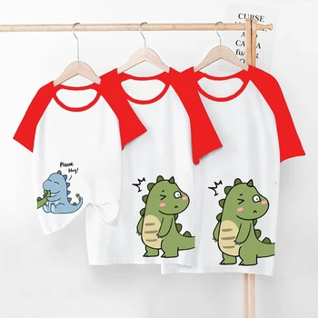 2023 Tatăl, Mama, Fiul, Fiica Haine pentru Copii Costume pentru Copii Dinozaur Desene animate T-shirt de Vară Tata Mama Mi Familia de Potrivire Tees