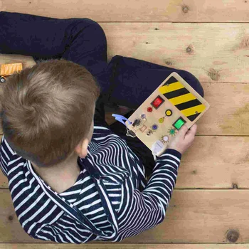 Copilul A Comuta Jucarie Semafor Ocupat Bord Copii Jucarii Din Lemn Montessori 1+ Ani Circuitului De Copii De Învățământ