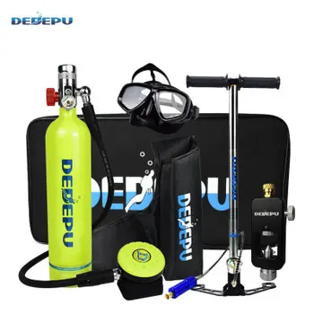 echipament scuba tank butelie de oxigen scufundări, mini-rezervor de oxigen pe mască completă, deplină masca de scufundări și mini-rezervor de oxigen