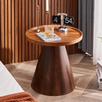 De lux Moderne Noptieră Simplu Circular noptiere pentru Dormitor Hotel din Lemn Masiv de Living, Masă de Cafea Mobilier de Cabinet