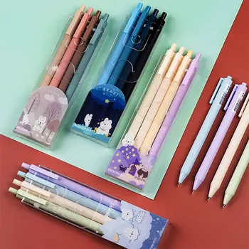 4Colors/Set Presa de Tip Pix cu Gel Simplu de Papetărie 0,5 mm de Culoare de Cerneală Stiloul Uscare Rapidă Instrument de Scris Școală, Rechizite de Birou