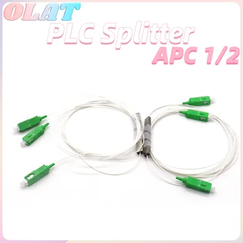 5pcs/Lot 1x2 Fibre Optice PLC Separator SC Mini Tub din Oțel Tip 0.9 mm Fibre Opitc Splitter 1 : 2 Conector SC APC Transport Gratuit