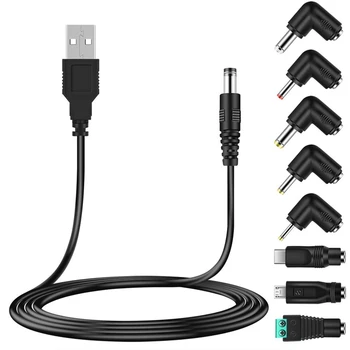 Universal 5V USB Cablu de Alimentare, USB La Cablul de Alimentare Dc Cu 8 Tipuri de Conectori Pentru Telefoane Android, Tablete, Power Bank, Jucărie