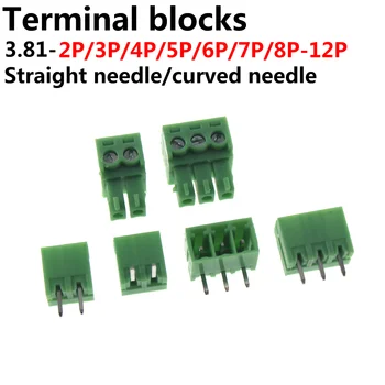 10 seturi de regletă de blocuri 15EDG-3.812 P 3P 4P 5P 6P 7P 8P 9P 10P mm verde phoenix conector PCB lipire placa conector