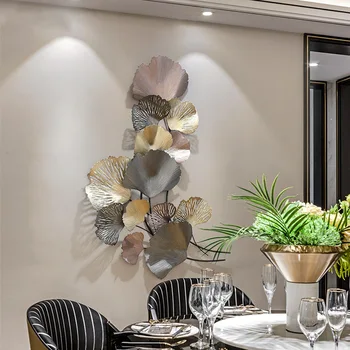 Noul Stil Chinezesc Pridvor Trei-dimensional a Crescut de Aur de Caise, Frunze de Lux Lumina Plantelor din Fier Forjat, Decor de Perete Creative