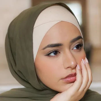 Femeie de Moda Musulmane Hijab Capace Solide Underscarf Femei Hijab Musulman Eșarfă Cap Turbane Femei Hijab Pălărie Islamice Feminin