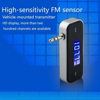 Masina de 3,5 mm Aux Port MP3 MusicAudio Transmițător FM Radio Auto Transmițător Handsfree AudioAdapter pentru AndroidiOS Dispozitive