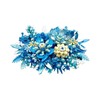 Albastru Buchet De Flori Blocuri De Flori Uscate De Decorare Model Cărămizi Jucării Masa Decor De Masă Prietena Cadou