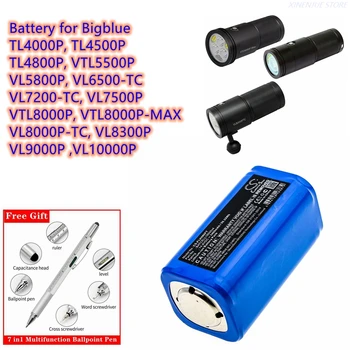 Baterie de lanternă BATCELL18650x4 pentru Bigblue TL4000P,TL4500P,TL4800P,VTL5500P,VL5800P,VL7500P,VTL8000P,VL8300P,VL9000P,VL10000P