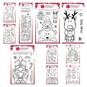 Gnomi Mini Rudolph Crăciun Moare de Tăiere Silicon Timbre Scrapbooking DIY Hârtie Relief Craft Supplies