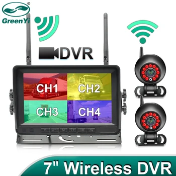 GreenYi Wireless AHD DVR 7 inch Monitor 720P Forma Rotunda IR Noapte Viziune Inversă Backup Recorder Camera Wifi Pentru Autobuz, Camion Masina