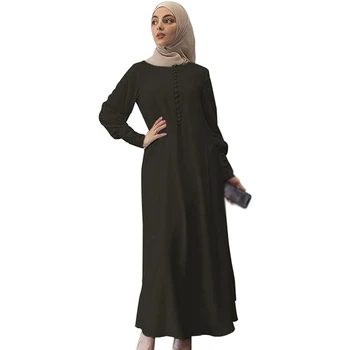 Noi Abaya Îmbrăcăminte Culori Solide de Seară Rochii Femei Șifon Mâneci Lungi Stil oriental Fuste Robe