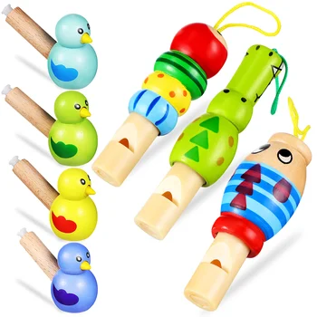 7 Buc Animal Fluier Muzicale Pentru Copii Jucarii Din Lemn, Fluiere Șnur Vocalizeze Sunet Puternic Pvc Copii Toddler Copii