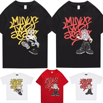 Minus Două T -shirt Y2k Masculin Y2k Tricouri Barbati Streetwear Largi Tricouri Hip Hop Haine Anime Top Purta