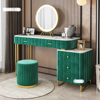 3 Culori de Lux Seminte Nordic Mobilier de Dormitor Apartament Mic Masa de toaleta Cabinet de Stocare Dulap LED-uri Integrate Oglindă