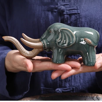 Chineză Ceai Din Ceramica Pet Boutique Elefant Statuie Kung Fu Masă De Ceai Ceai De Joaca De Decorare Camera De Zi Luminoasă Față De Animale Meserii