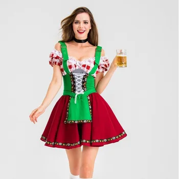 Dirndl Rochie pentru Femei German Tradițional Bavarez a Berii Oktoberfest Costum de Menajera Cosplay Chelneriță Halloween Rochie Fancy