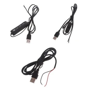 Masculin 2 Pin USB DIY Lipit Cablul de Alimentare Cablu de Extensie pentru 5V USB Ventilator, Benzi cu LED-uri Lampa de Birou, de Conducere Recorder Benzi cu LED-uri