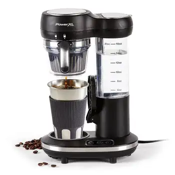 PowerXL Pisa și Du-te în Plus Filtru de Cafea, Automate cu un Singur Servi Mașină de Cafea cu 16-Oz