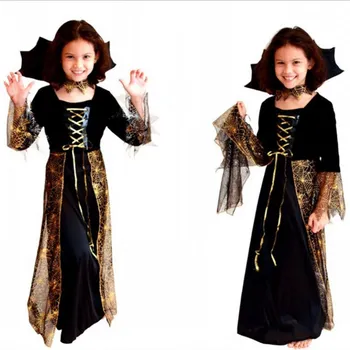 Fete Copii Carnaval De Halloween Spider Fată Vrăjitoare Costume Copii Mascat Cosplay Haine Rochie Fancy Costume
