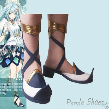 Genshin Impact Faruzan Cosplay Pantofi Anime Joc Pentru Cizme Alb Albastru Faruzan Cosplay Costum Prop Pantofi pentru Con Petrecere de Halloween