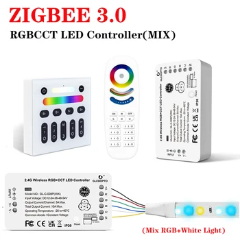 GLEDOPTO ZigBee3.0 Pro RGBCCT Benzi cu LED-uri Controler DC 12-54V Familiară Alexa Tuya SmartThings Aplicația 2.4 G RF Control de la Distanță