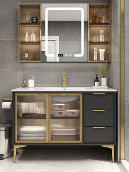 Nordic light lux rock panoul de cabinet baie combinație de modern, simplu chiuveta basin bazin de spălare cabinet