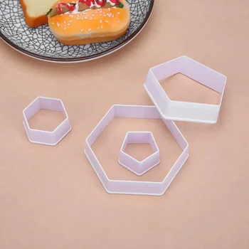 4buc/set Hexagon de Fotbal Minge de Fotbal din Plastic Cutter Cookie Zahăr Fondant Decorare Tort Mucegai Accesorii de Bucătărie Fierbinte