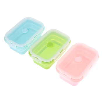 500ml Silicon Pliere Bento Box Pliabil Portabil Bento Cutie de Prânz Microware Acasă în Bucătărie în aer liber, Containere de Depozitare a Alimentelor Cutie