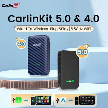 CarlinKit 5.0 & 4.0 Wireless CarPlay Mini Adaptor Auto Android Dongle-ul Apple Car Play Box pentru iOS & Android BT Wifi Conecta Automat