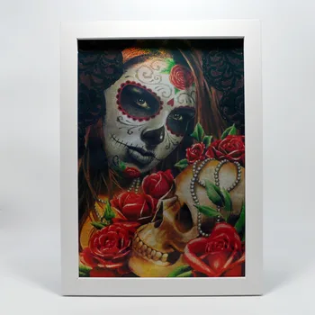 Uimitoare Chicano Tatuaj Craniu De Artă Poster De Perete Graficul Unic De Întuneric, De Moarte Art Decor De Perete Pictura Holografic Vinil Autocolant A7
