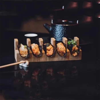 1 BUC 1/2/3/5 Grilă de Lemn Sushi Japonez Rack forma de U Taco Gustare Alimente Titularul Placa de preparate din Bucătăria Sta Sashimi, Sushi Barca