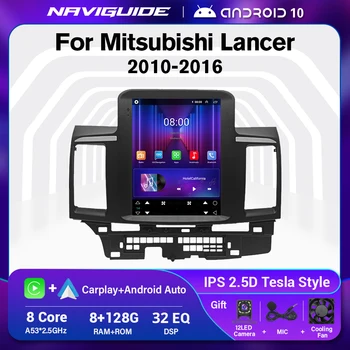 NAVIGUIDE S7 8+128G Radio Auto Pentru Mitsubishi Lancer 2 2010-2016 Pentru Tesla Stil Ecran GPS Multimedia Player Carplay Unitatea de Cap