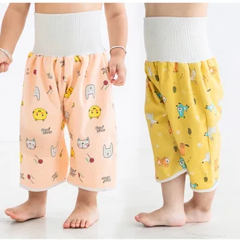 Copilul Formare Pantaloni 2 in 1 Bebelusi Copii Scutece Reutilizabile Impermeabil Bumbac Pantaloni Fuste Scurgere Mat Acoperire Pat de Dormit Haine