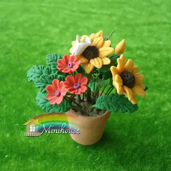 1 Set De Gradina Decor 1:12 Păpuși Mini Mobilier Pretinde Joaca Toy Miniatura Ghivece Cu Plante Suspendate Oală Flori De Model