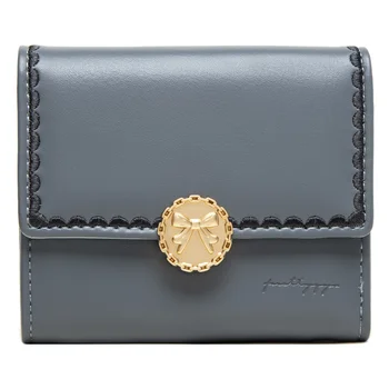 portofel pentru Femei scurte și versiunea proaspăt mic arc simplu cataramă de închidere cu fermoar trei-fold portofel