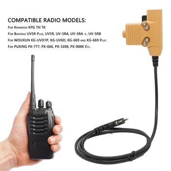U94 ASV Adaptor cu Clip Înapoi Push to Talk Radio Portabil Cască, Adaptor pentru UV5R UV5RE UV5RA UV6R BF888S N