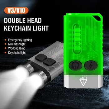 V3/V10 Puternic LED Breloc cu Lumina 1000LM Lanterna Portabil Lumina de Lucru Tip C Reîncărcabilă Mini Lanterna Camping Lanternă de Buzunar