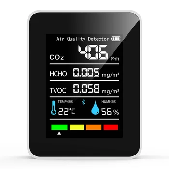 5 In1 CO2 Metru Digital de Temperatură și Umiditate Tester Detector de Dioxid de Carbon de Calitate a Aerului Monitor TVOC HCHO Analyzer-B