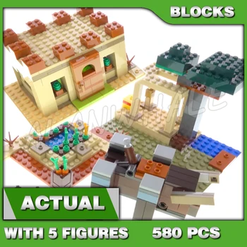 580pcs Joc Lumea Mea Satean Raid acoperis Plat-Desert de Casa de Post comercial Domeniul 11477 Blocuri de Jucărie Compatibil Cu Modelul